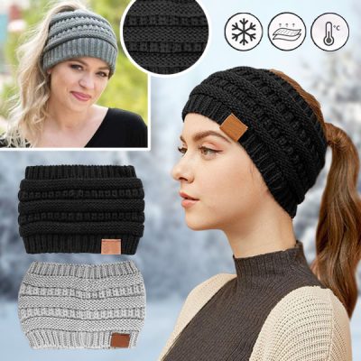 Gehäkelte Pferdeschwanz Beanie-Mütze | BEANIEHUT