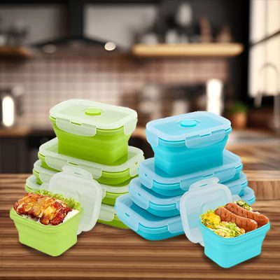 Langlebige, BPA-freie, faltbare Silikonbehälter (4 Größen) | POPLATE