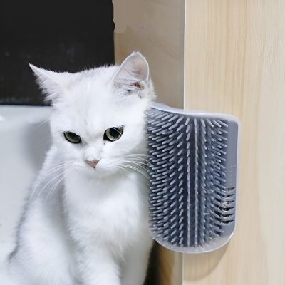 Eckbürste zur Selbstpflege für Katzen – Klebe- oder Schraubmontage | CATGROOM