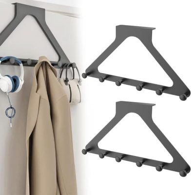 Türhaken zur Aufbewahrung - 2er-Pack, 6 Haken, ohne Bohren | TRIHANG