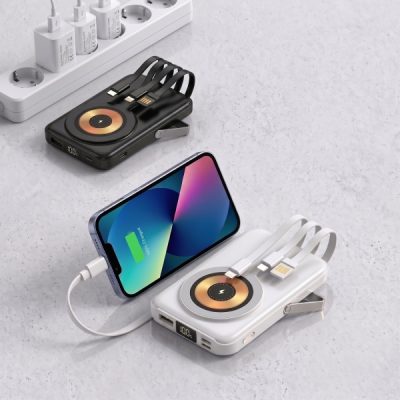 Magnetische kabellose Powerbank - 10.000 mAh, 4 Kabel, Ständer | ULTICHARG