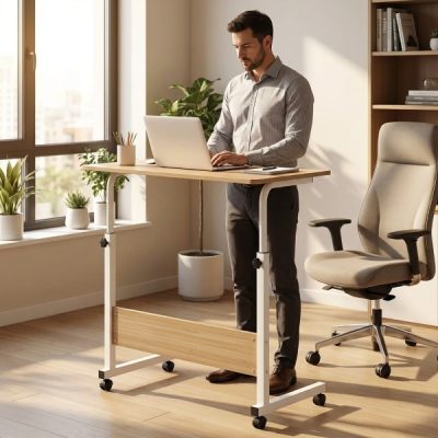 Höhenverstellbarer tragbarer Tisch auf Rollen (71-90 cm) | EVOSTUL