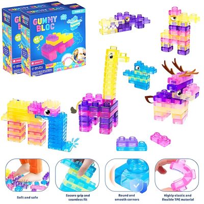 Weiche, zusammendrückbare Bausteine - 40 Stück, TPE, ab 3 Jahren | JELLYFUN