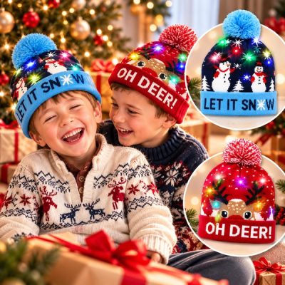 Weihnachts-LED-Licht-Strickmütze | XBEANIE